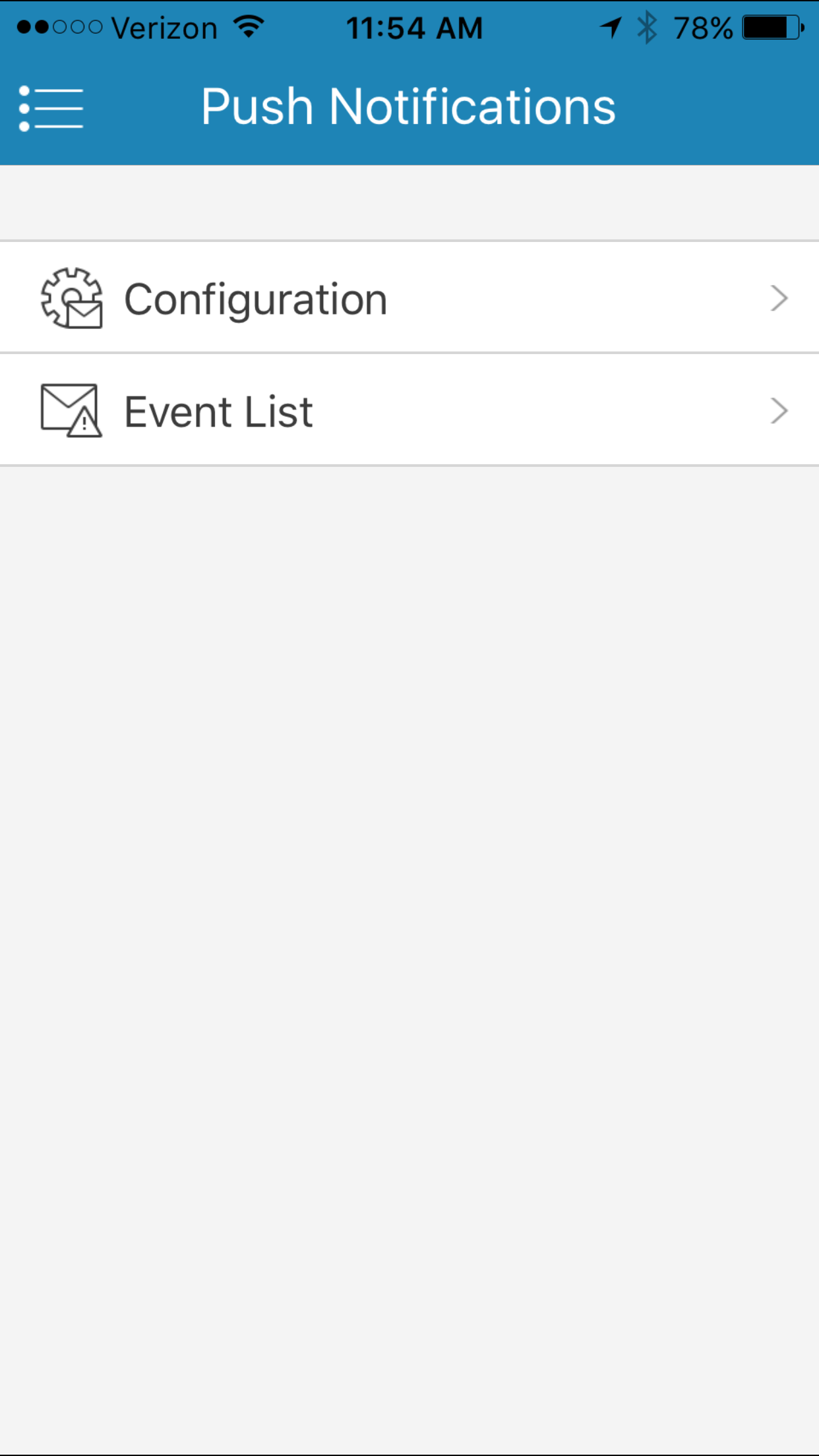 I click on the Event List