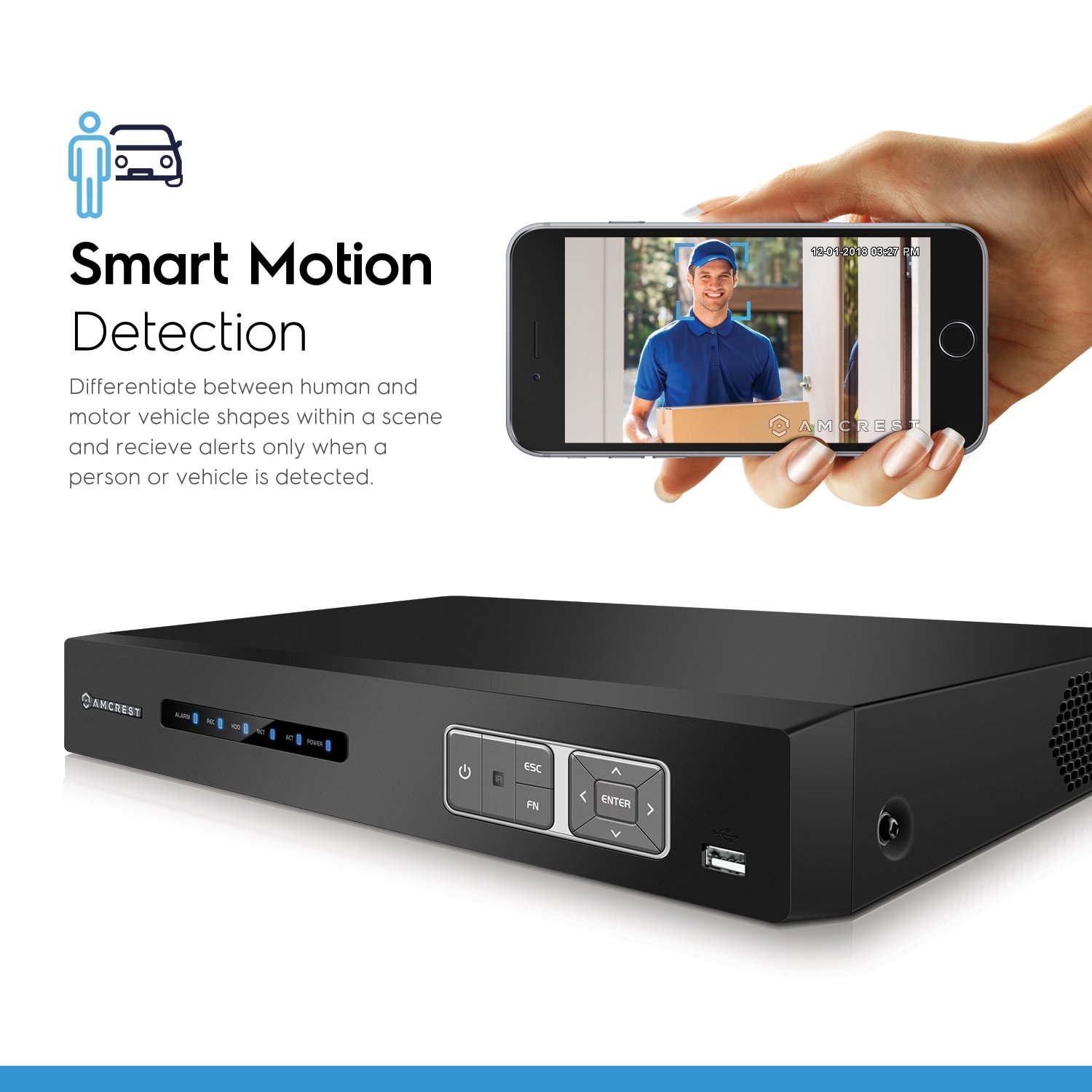 No PoE Ports Included Facial Recognition Pre-Installed 3TB Hard Drive Amcrest 4K NV4216-3TB 16CH AI NVR Smart NVR Supports 16 x 4K IP Cameras Facial Detection & Vehicle Detection 