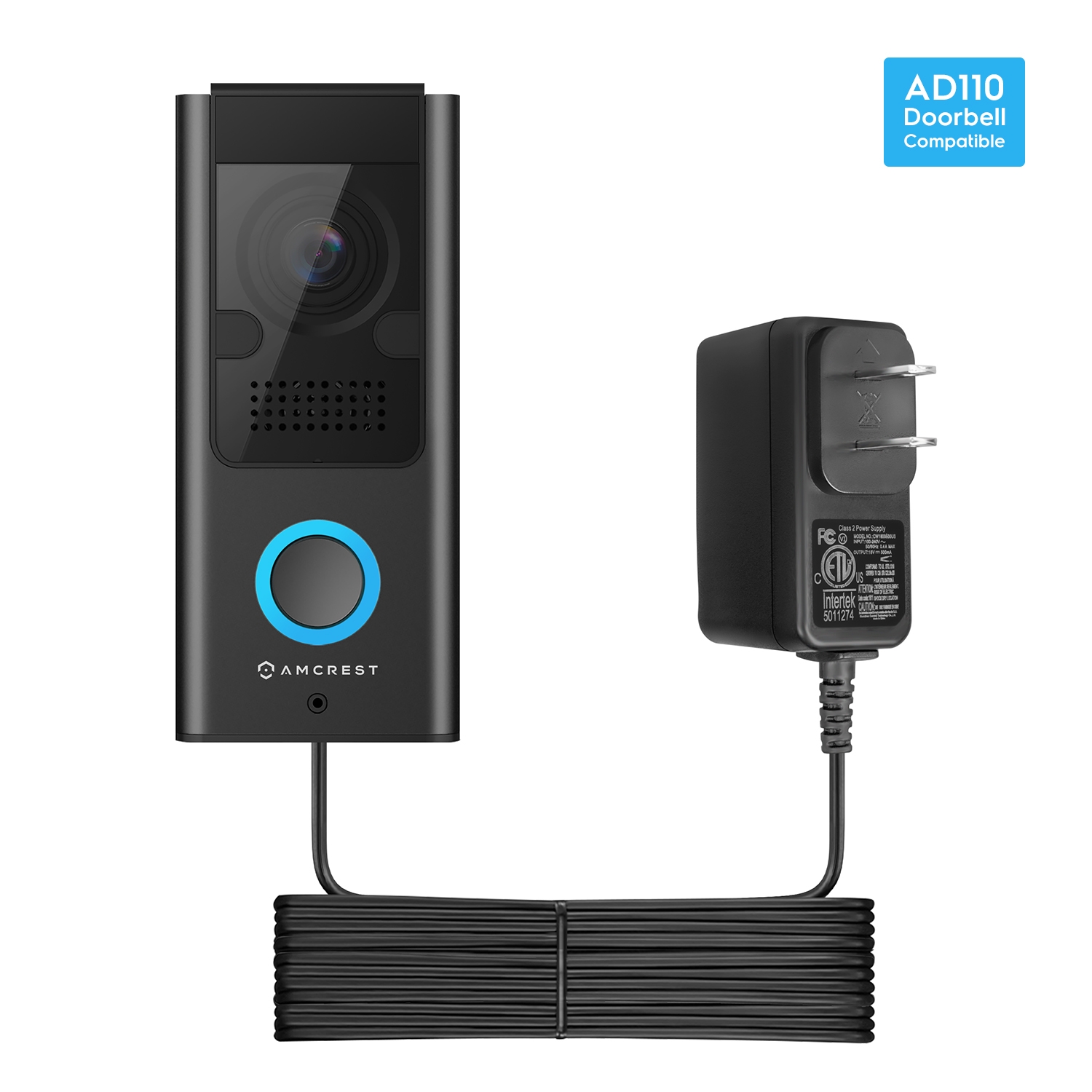 Power Adapter for Amcrest SmartHome Doorbell Power Supply for Amcrest SmartHome Video Doorbell Amcrest SmartHome WiFi Video Doorbell 10ft 3m