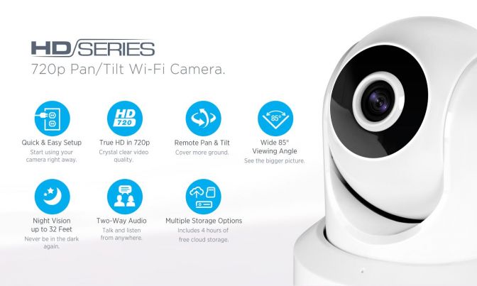 Amcrest 720P WiFi Video Monitoring Security Wireless IP Camera with Pan Tilt Two Way Audio Plug Play Setup Optional Cloud Recording Full HD 720P