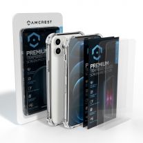 Amcrest Case for iPhone 12 Pro Max 2x Tempered Glass Protector Clear