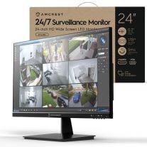 Amcrest 24/7 Surveillance Video Monitor, 24 inch PC Computer NVR/DVR Monitor, 1080p FHD 60Hz with HDMI VGA, Micro Bezel Design, LED for Home Office, Monitor AM-LM24