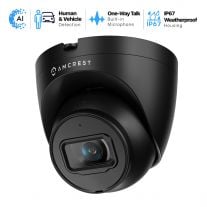 Amcrest ProHD Outdoor Security IP Turret PoE Camera, 5-Megapixel, 98ft NightVision, 2.8mm Lens, IP67 Weatherproof, MicroSD Recording (256GB), Black (IP5M-T1179EB-AI-V3)