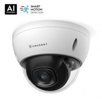 Amcrest UltraHD 4K (8MP) AI Outdoor Security POE IP Camera, 3840x2160, 98.4ft NightVision, 2.8mm Lens, IP67 Weatherproof, IK10 Vandal Resistant Dome, MicroSD Recording, White (IP8M-2693EW-AI)