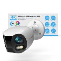 Amcrest Dual-Lens 4K (8MP) Outdoor Security POE Camera, 2 x 4MP Lenses PoE AI Bullet IP Camera, 65ft Night Color, Human/Vehicle Detection, Panoramic 180° FOV, 2 x 4MP @15fps IP8M-DLB2998EW-AI
