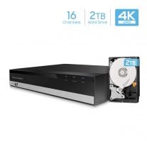 Amcrest NV2116-2TB 4K 16CH NVR (4K/6MP/1080P/3MP/4MP/5MP/6MP) Network Video Recorder - 16-Channel, Pre-Installed 2TB Hard Drive (Supports up to 6TB Hard Drive) (No Built-in WiFi)