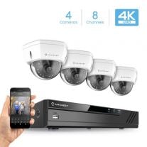 Amcrest 4K Security Camera System 8CH PoE NVR 4x 4K IP PoE Dome Cam