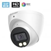 Amcrest Night Color Turret Analog Camera w/ 131ft Full Color Nightvision, Security Camera Outdoor for CCTV DVR, Built-in Microphone, 112° FOV, 5MP@25fps A5TN28-W
