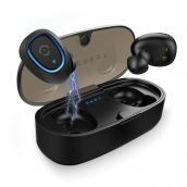 Amcrest 5.0 Bluetooth Wireless Earbuds IPX4 Built-in Mic ABH-31R-BLUE