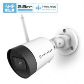 Amcrest SmartHome 4MP Outdoor WiFi Camera Bullet 4MP Outdoor Security Camera, 98ft Night Vision, Built-in Mic, 101° FOV, 2.8mm Lens, MicroSD Storage, ASH42-W (White)