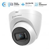 Amcrest ProHD Outdoor Security IP Turret PoE Camera, 5-Megapixel, 98ft NightVision, 2.8mm Lens, IP67 Weatherproof, MicroSD Recording (256GB), White (IP5M-T1179EW-AI-V3)