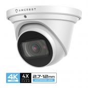 Amcrest 4K Optical Zoom IP Camera, Motorized Lens, 8MP Outdoor POE Camera Dome, 4X Optical Zoom Security Camera Turret, 2.7mm~12mm Lens, IP67 IK10 Vandal Resistant, Built-in Mic, (IP8M-MT2544EW)