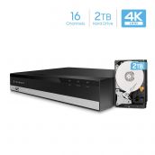 Amcrest NV2116-2TB 4K 16CH NVR (4K/6MP/1080P/3MP/4MP/5MP/6MP) Network Video Recorder - 16-Channel, Pre-Installed 2TB Hard Drive (Supports up to 6TB Hard Drive) (No Built-in WiFi)