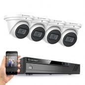 Amcrest 4K Security Camera System 8CH PoE NVR 4x 4K Turret IP POE Cam