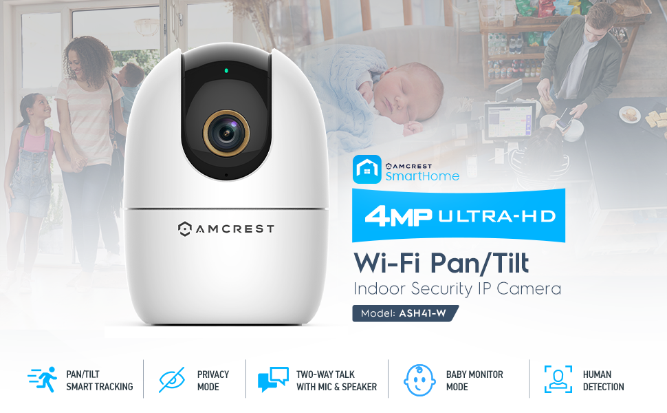 Amcrest Video Baby Monitor with Camera, Two-Way Audio, Pan/Tilt