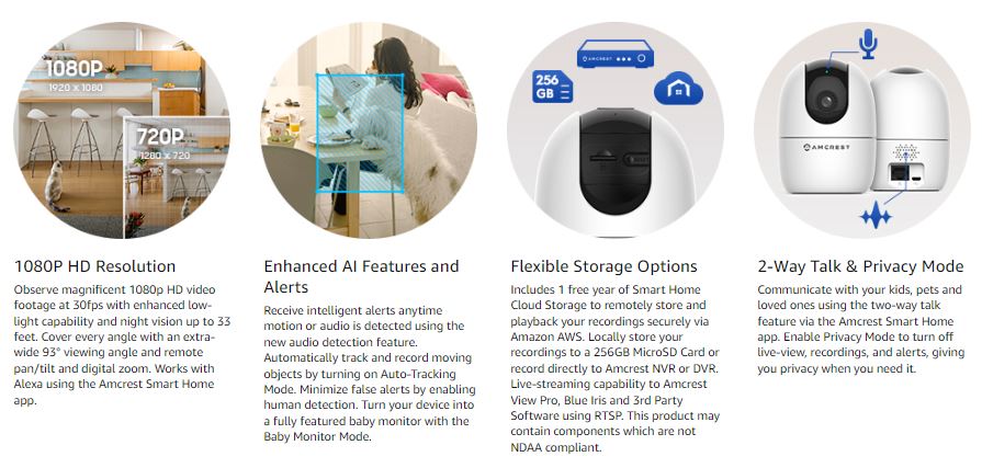 4.3''HD Baby Monitor with Camera 2-way Audio & Night Vision